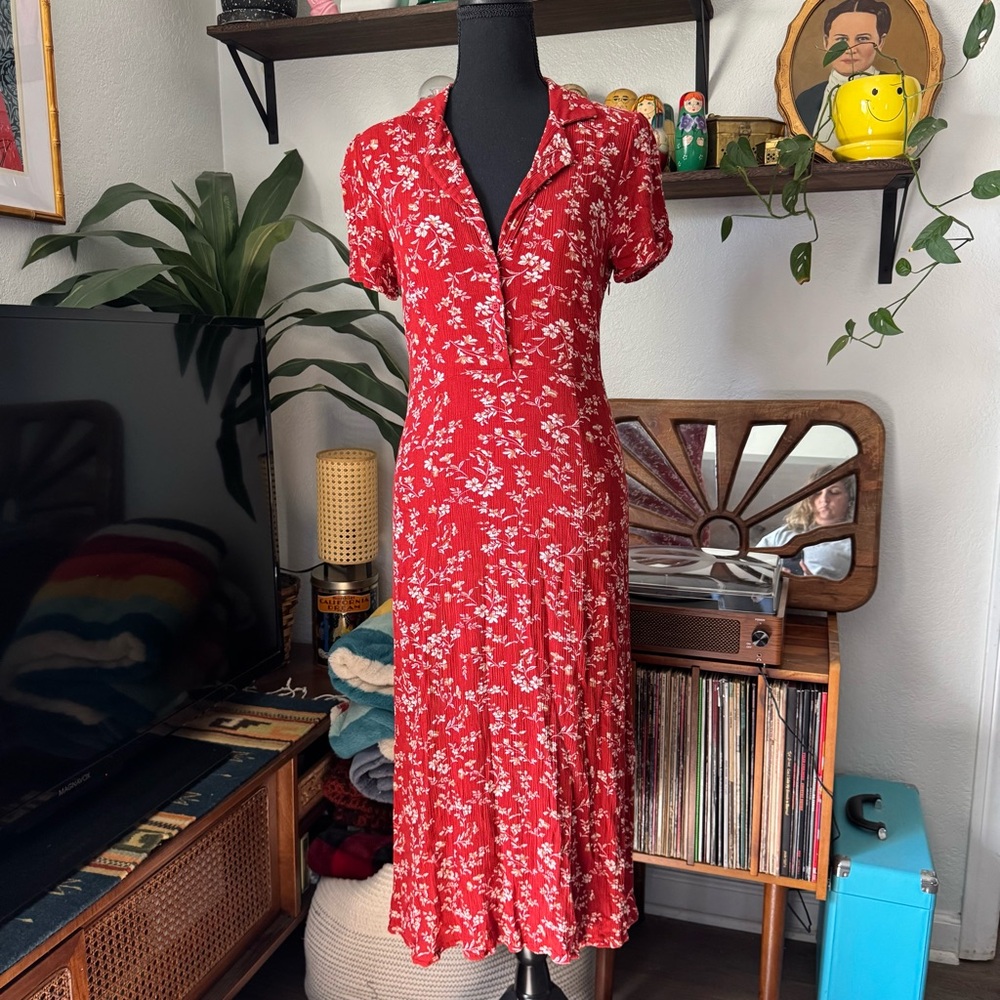90’s Inspired Audrey 3+1 Cottagecore Button Bust Shirt Dress